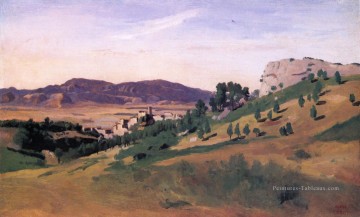  Corot Tableau - Olevano la ville et les rochers Jean Baptiste Camille Corot